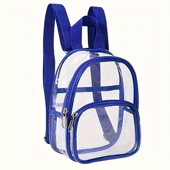 Travel Passions - Clear with Blue Trim Waterproof Backpack - Picture 1 of 4